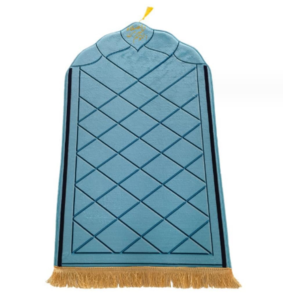 YJZQ Kids' Muslin Prayer Rug Thick Padded Flannel Velvet Rug Islamic Prayer Mat Islamic Prayer Rug Carpet 50x80cm for Boys Girls