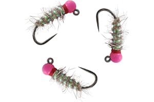 Thor Outdoor Walt’s Sexy Worm Tungsten BH Wet Fly Fishing Nymph Flies for Cutthroat Trout, Panfish, Bluegill