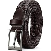 DOOPAI Mens Belts, Braided Leather Dress Belt,Woven Braided Belts for Gift Men Casual Jeans Golf