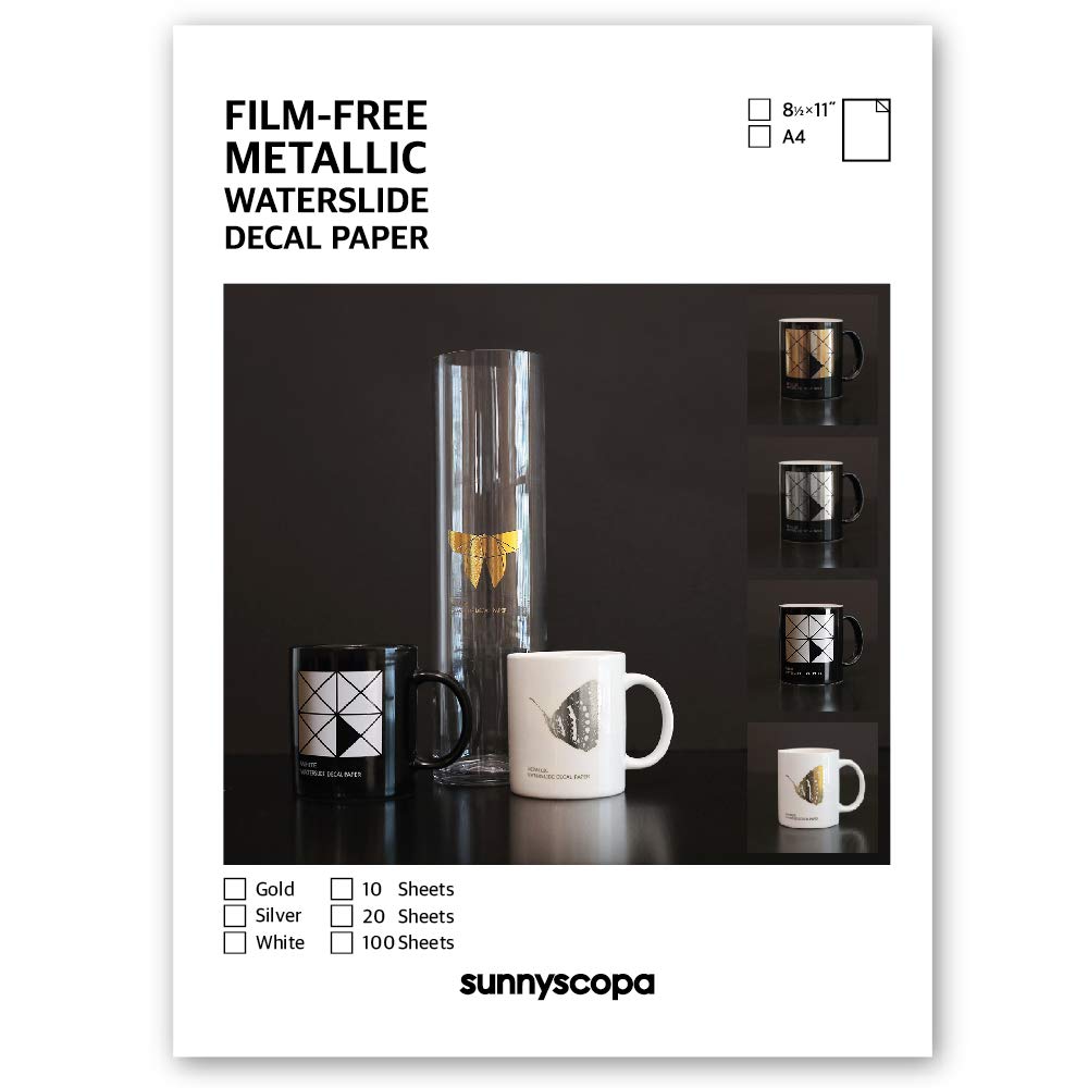 Buy Sunnyscopa Metallic FilmFree Decal Paper for LASER printer (Gold