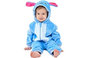 SCOPUCI Unisex Baby Animal Onesie Pajamas,Infant Flannel Halloween Cosplay Costume, Toddler Christmas Homewear/Sleepwear