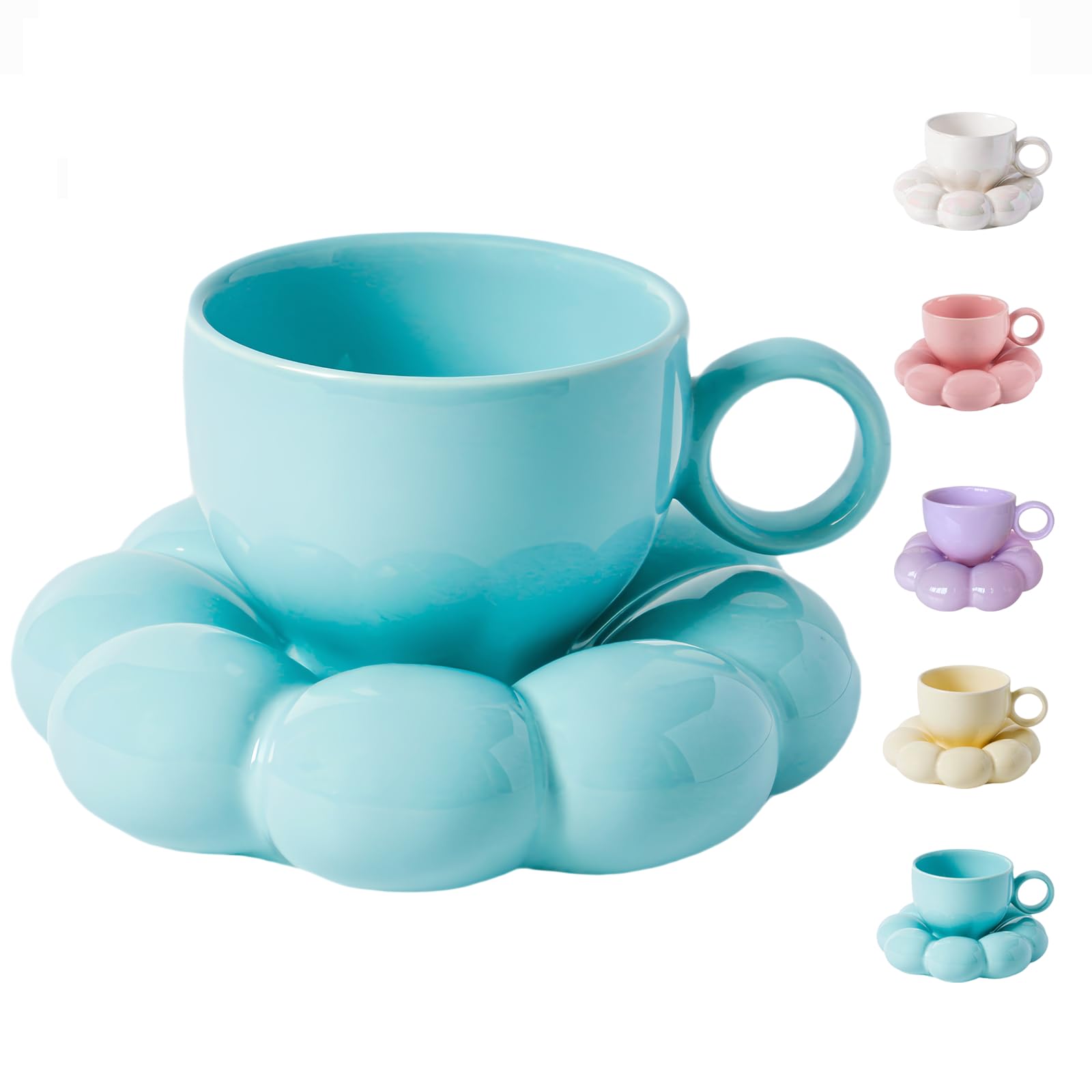 ARISKEY Coffee Mug Set Cloud Mug with Sunflower