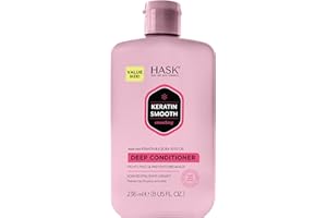 HASK Keratin Smoothing Deep Conditioner Treatment for all hair types, color safe, gluten free, sulfate free, paraben free - 8 Fl Oz