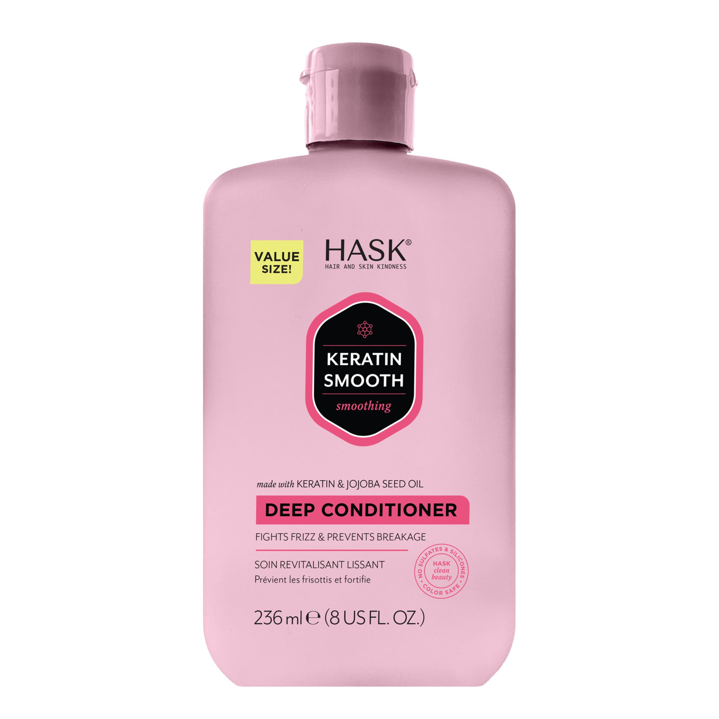 Photo 1 of HASK Keratin Smoothing Deep Conditioner Treatment for all hair types, color safe, gluten free, sulfate free, paraben free - 8 Fl Oz