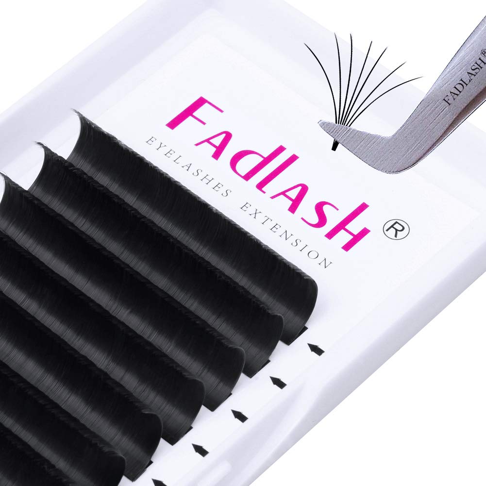 Fadlash Easy Fan Lashes C Curl 0.07 11mm Single Lashes Russian Lashes Natural Look Self Fanning Eye Lashes Automatic Blooming Russian Eyelashes Extensions(0.07-C-11)