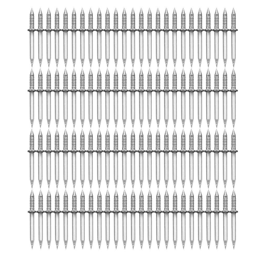 Fladhheg Skirting Board Wood 200PCS Double-Head Skirting Thread Seamless Nail No Trace Nails Sheep Horn Nails Silver