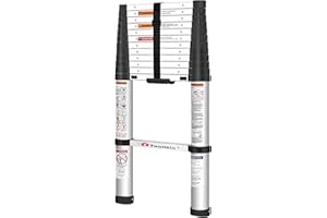 TOOLITIN Telescoping Ladder,12.5FT One Button Retraction Aluminum Telescopic Extension Ladder,Soft Close Design Extendable Ladders Portable for Household Daily or RV Work,330 Pound Capacity
