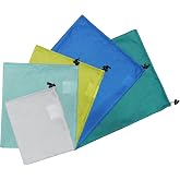 MOUNTAINLODGE Small Drawstring Bags Stuff Sack Set 5-Pack, 5 Colors