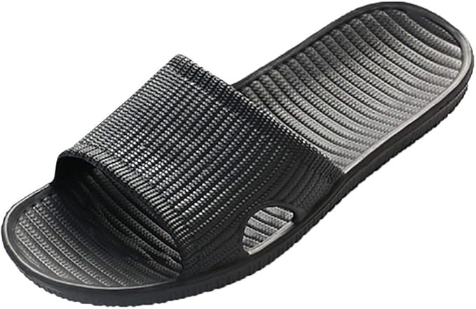 plain black flip flops mens