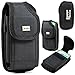 XXL Size Samsung Galaxy S6, S6 Edge, S5, HTC ONE M9,M8S, M8 Premium Vertical Nylon Belt Clip Holster Pouch Case Cover (Fits Phone with Otter Box Defender/LIFEPROOF/Extended Battery or Thick Case