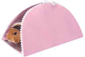 BESNEW Guinea Pig Tunnel Hideout,Guinea Pig Tunnel Bed with Cooling Mat,Guinea Pig Accessories Toys for Ferret Bunny Hamster Sleeping Hiding