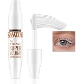 AFGHOUZ White Mascara Primer, Volumizing and Lengthening Eyelashes Waterproof Mascara, White Thick Curly Lash Primer, Charming Eye Makeup