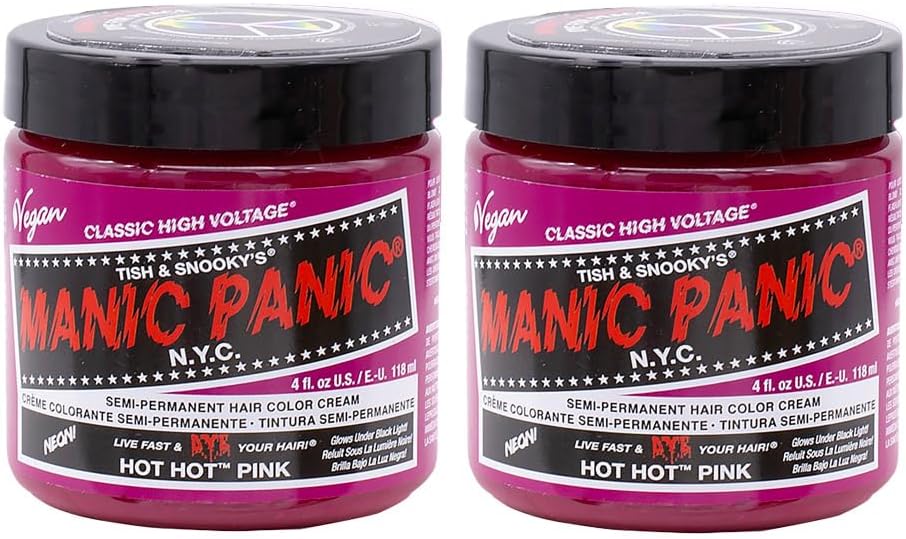 Manic Panic High Voltage Classic Cream Colour Hair Dye Pink 118ml 2 Pack