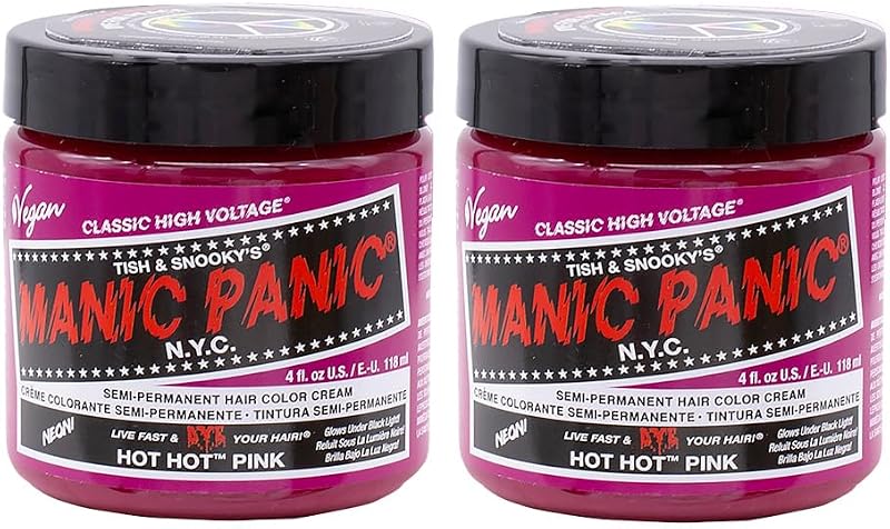 Manic Panic High Voltage Classic Cream Colour Hair Dye Pink 118ml 2 Pack