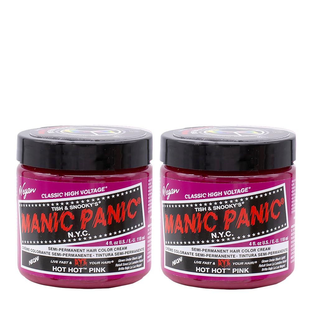 Manic Panic High Voltage® Classic Cream Formula Colour Hair Dye 118ml (Hot Hot™ Pink) - 2 PACK