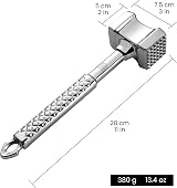 Gourmet Easy Stainless Steel Meat Tenderizer Dual-Sided Mallet 13 oz view 7