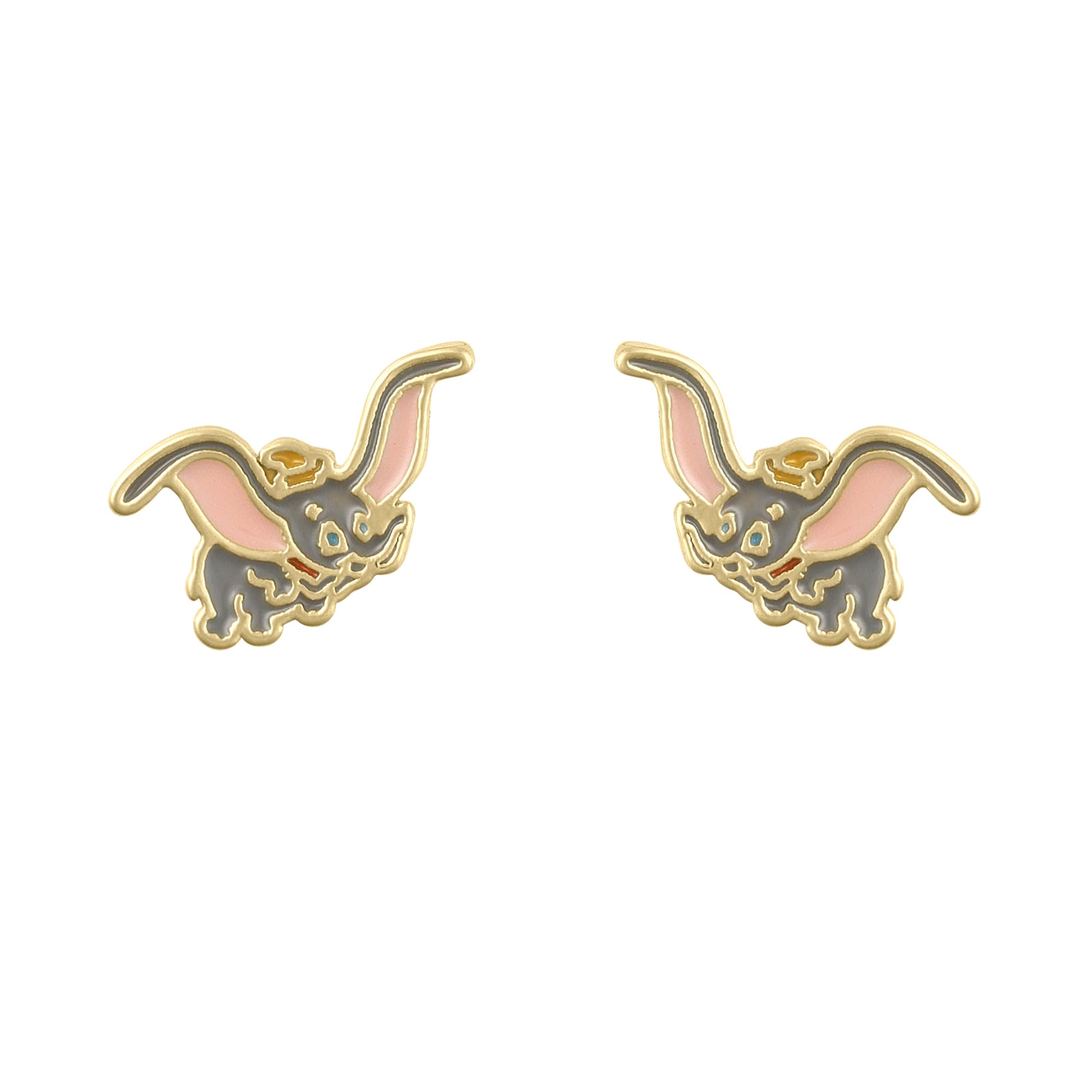 Disney Girls Dumbo Elephant Flying Gold Plated Stud Earrings