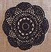 PaperLanternStore.com 8 Inch Round Handmade Cotton Crochet Doilies - Black (2 PACK)