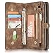 Samsung Galaxy S8 Plus Leather Wallet Phone Case Magnetic Detachable Case with Card Slots Cash Compartment Brown