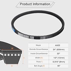 uxcell 2Pcs AX22 EPDM V-Belt, Raw Edge Cogged