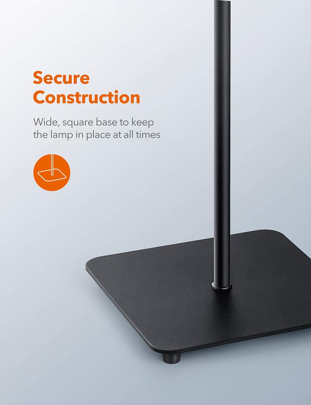 TaoTronics TT-DL072 LED Floor Lamp, Modern Standing Brightness Levels & 4 Colors Dimmable Adjustable Gooseneck Task Lighting for Living Bedroom Reading Piano Room, Black - - 