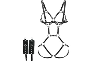 XINSHIDE Plus Size Women Sexy Halter Lingerie Set Babydolls Body Harness Cage Bra and High Waist Panties Two Piece Bodysuits
