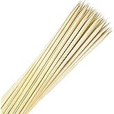 Bamboo Smores Sticks (50 Pcs), 17.5" Marshmallow Roasting Sticks for Fire Pit, 5mm Heavy Duty Wooden Skewers for Smore Hot Dog Barbecue Thick Sticks for Campfire Grilling Camping Bonfire