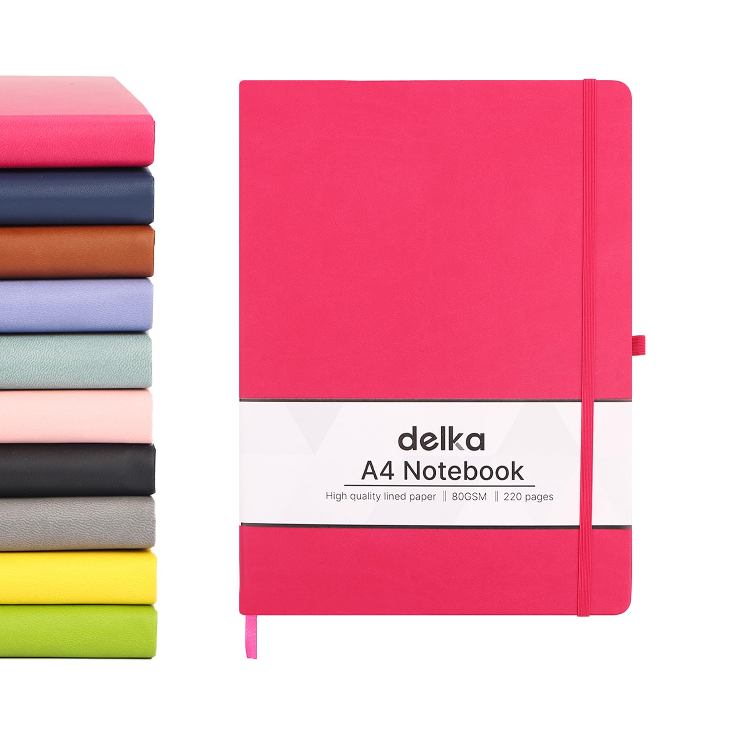 delka A4 Notebook, Notebook A4 Note Book Note Pad Journal Notebook A4 Notepad, Notebook for Office School Home Business Writing & Note Taking (DARK PINK, Pack of 1)