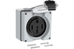 Joinfworld 50 Amp RV Outlet Box, 125/250V NEMA 14-50R RV Receptacle ETL Listed, Weatherproof Electrical Power Outlet Panel for RV Camper Trailer Motorhome