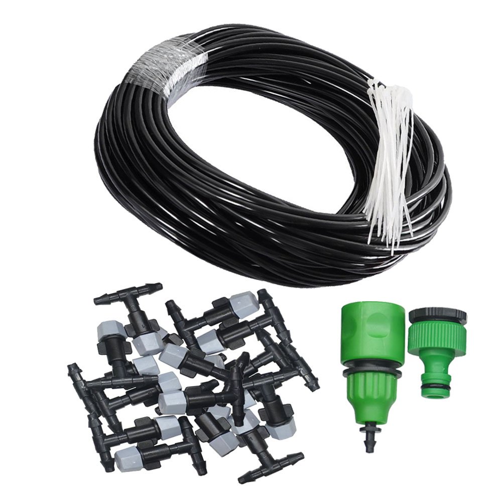 50FT Mist Cooling System with 20PCS Plastic Mist Nozzles for...