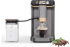 20Bar Dual Boiler Espresso Machine with Self-Cleaning System & Milk Frother - Fully Automatic Coffee Maker with Built-In Grin