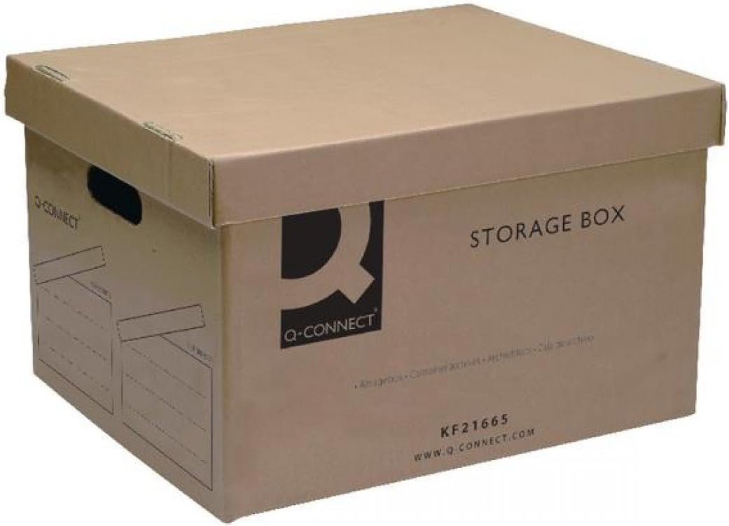 Q-Connect KF21665 - Caja de archivo, 335 x 400 x 250 mm: Amazon.es: Oficina y papelería