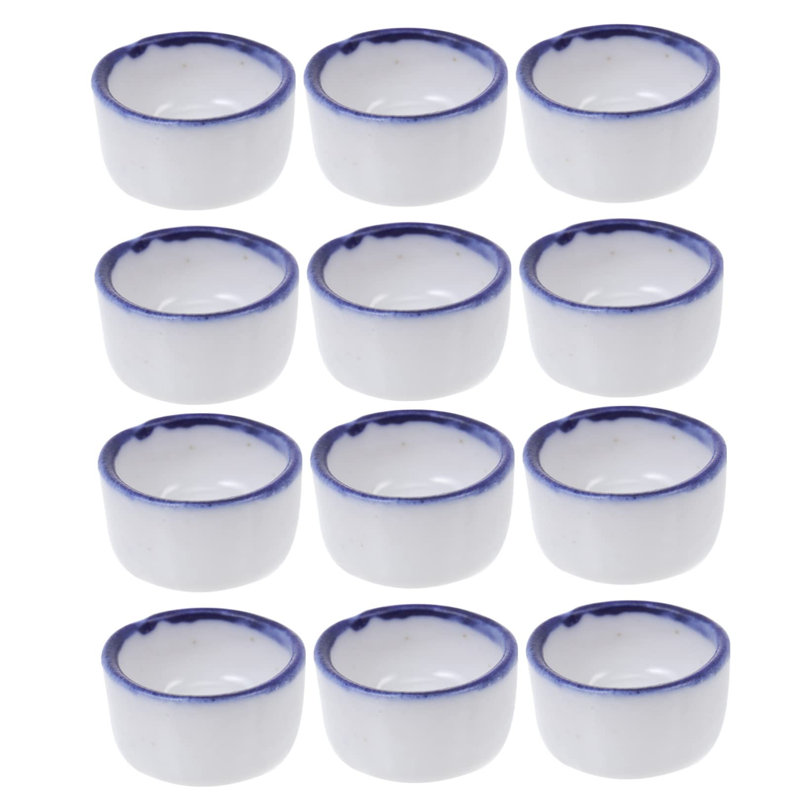 ORFOFE Mini Ceramic Basins 12 Pack Small Porcelain Water Bowls for Reptile Tanks Spider Water Dish Small Pet Drinking Feeder for Turtle Aquarium