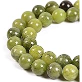 90pcs 4mm Natural Canadian Jade Gemstone Round Spacer Loose Stone Beads for Jewelry Making 15.5" 1 Strand (Canadian Jade, 4mm 90Beads)