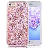 iPhone 6 Plus Case, iPhone 6S Plus Case, Crazy Panda New Soft Bumper Case 3D Creative Liquid Dynamic Glitter Case with Diamond Shape Moving Glitters Protective Case for iPhone 6 Plus /6S Plus -Pink