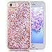 iPhone 6 Plus Case, iPhone 6S Plus Case, Crazy Panda New Soft Bumper Case 3D Creative Liquid Dynamic Glitter Case with Diamond Shape Moving Glitters Protective Case for iPhone 6 Plus /6S Plus -Pink