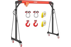 EXPLOREHORIZON 2 Ton Gantry Crane, 4400LBS Adjustable Gantry Crane with Manual Trolley, 8-12 FT Adjustable Height, Shop Lift Hoist with Hook & Shackles for Warehouse, Factory