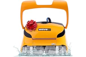 Dolphin Wave 80 Automatic Robotic Pool Vacuum Cleaner Includes Remote Control and Caddy, Waterline Scrubber Brush, Ideal for Commercial Pools up to 68 FT in Length