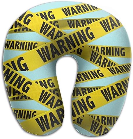 Caution Tape Comfortable Adult Size Neck Pillow Therapeutic Memory Foam U-SHAPE For Toddler Car Seat Teen
