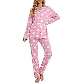 Tugege Pajamas Set Long Sleeve Sleepwear Womens Button Down Nightwear Pj Sets