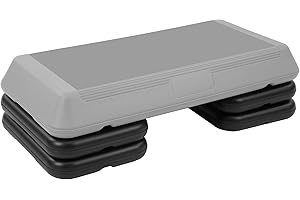Fitvids Step Aerobic Platform, Exercise Step with 5 levels Adjustable Height, 4 Stackable Risers, Fitness Training Workout Stepper for Home Gym, Cardio Strength, Multiple Options