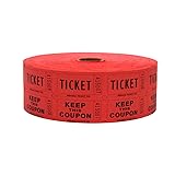 INDIANA TICKET CO. 1,000 Red Raffle Tickets Double