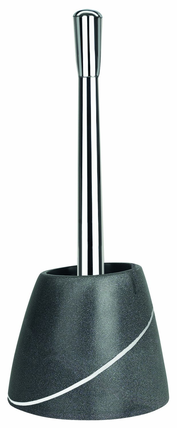 Spirella Etna Stone Toliet Brush Polyresin Black White Stone Effect Height 40 cm x Width 17 cm