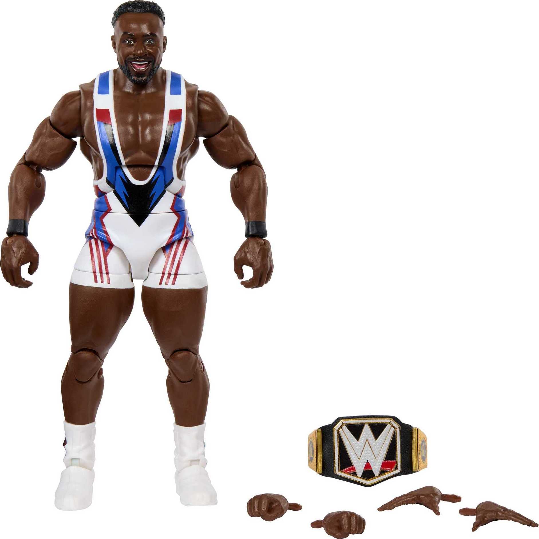 Mattel WWE Elite Collection Action Figure & Accessories, Series #98 Big E 6-inch Collectible with 25 Articulation Points & Swappable Hands