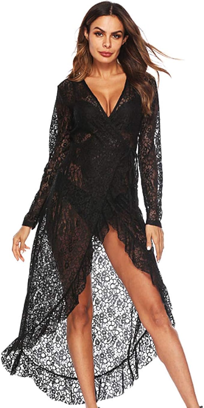 lace swing dress with sleeves