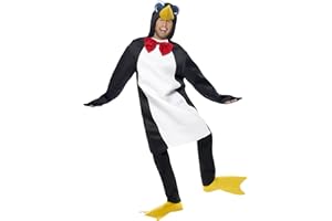 SMIFFYS Smiffy's Men's Penguin Costume In and with Bodysuit with Bow Tie and Bootcovers