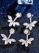 Sumind 2 Pairs Ear Jacket Crystal Ear Cuffs Leaf Feather Earrings Stud Earring, Silver and Rose Gold