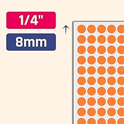6000 Pack - 1/4" Small Dot Stickers Round Circle