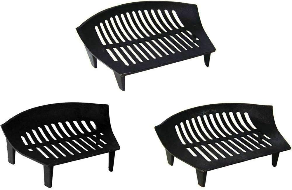 Elex Fire 16" Cast Iron Solid Fuel Coal Log Grate Heavy Duty Fireside Black 42cm
