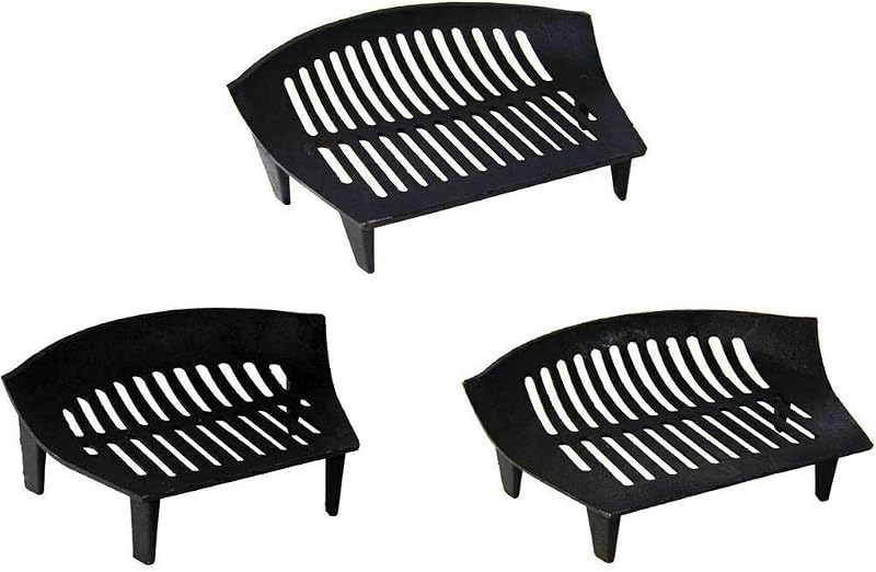 Elex Fire 16" Cast Iron Solid Fuel Coal Log Grate Heavy Duty Fireside Black 42cm